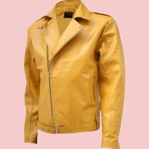 Yellow Leather Jacket Mens