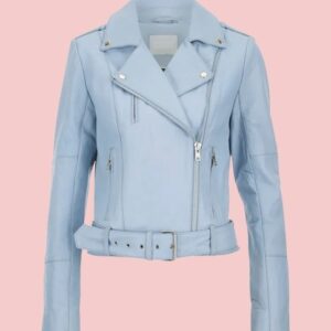 Baby Blue Leather Jacket