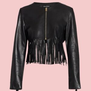 Faux Leather Fringe Jacket