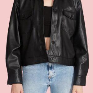 Leather Shirt Jacket Womens