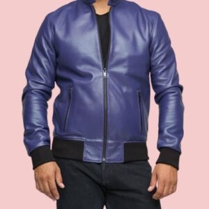 Mens Purple Leather Jacket