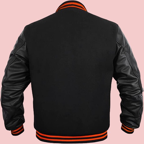 Mens Varsity Jacket Leather Sleeves - AirBorne Jacket