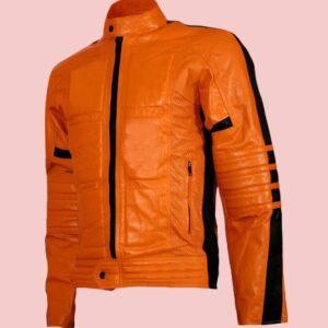 Orange Leather Jacket Mens