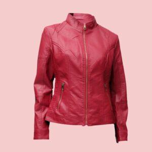 Red Women Leather Jacket