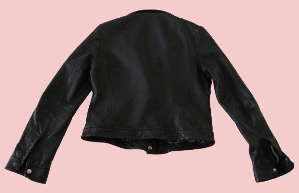 Mens Shrink Black Leather Jacket - Image 2