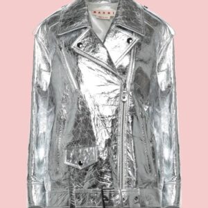 Silver Leather Jacket Mens