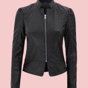 Slim Fit Leather Jacket Womens