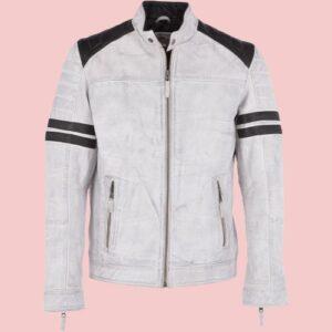 White Leather Motorcycle Jacket