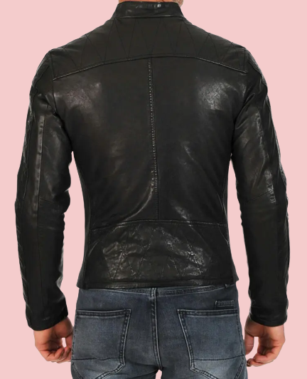 Black Faux Leather Jacket Mens - AirBorne Jacket