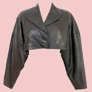 Black Leather Crop Jacket