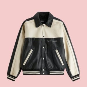 Colorblock Leather Jacket