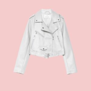 Faux White Leather Jacket