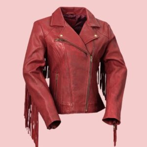 Leather Fringe Jacket Womens