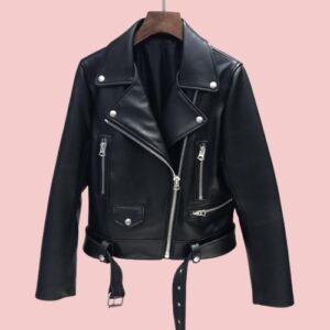 Leather Jacket With Belt