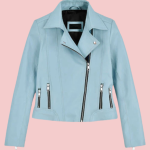 Light Blue Leather Jacket Mens