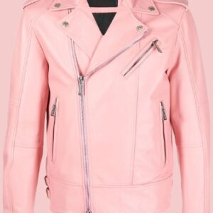 Pink Leather Jacket Mens