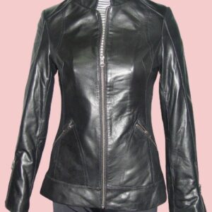 Plus Size Lamb Leather Jacket