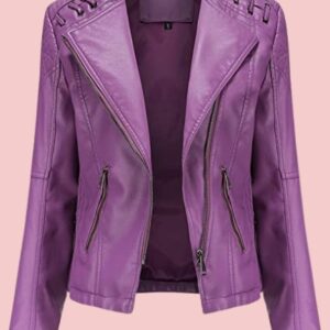 Purple Faux Leather Jacket