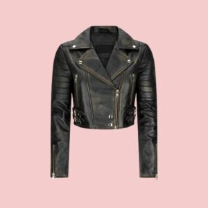 Short Black Leather Jacket Womens