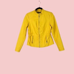 Yellow Faux Leather Jacket