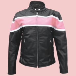 Black And Pink Leather Jacket