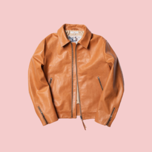 Cognac Faux Leather Jacket