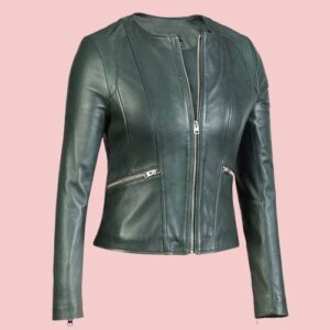 Green Leather Jacket Women