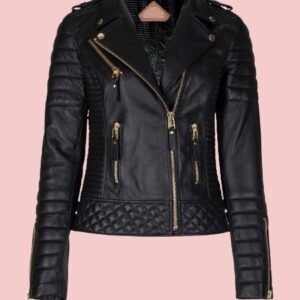 Leather Jacket With Gold Zipper