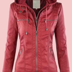 Leather Jacket With Hoodie Womens