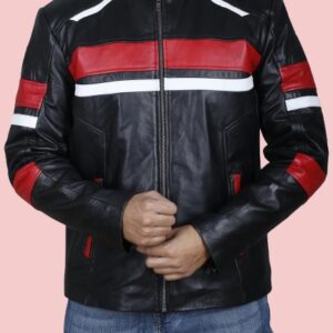 Mens Leather Cafe Racer Jacket