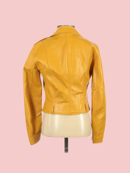 Mustard Yellow Leather Jacket - AirBorne Jacket