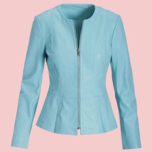 Peplum Leather Jacket Plus Size