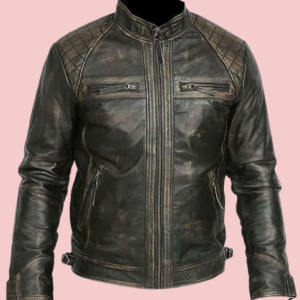 Vintage Black Leather Jacket Mens