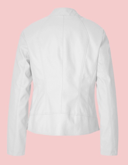 White Faux Leather Jacket Womens - AirBorne Jacket