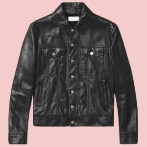 Black Leather Trucker Jacket