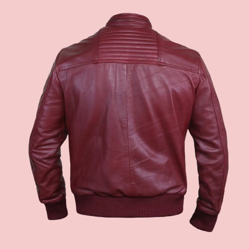 Burgundy Leather Jacket Mens - AirBorne Jacket