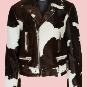 Cow Print Leather Jacket