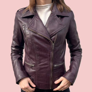 Dark Purple Leather Jacket