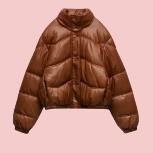 Leather Puffer Jacket Zara