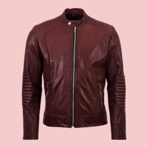 Maroon Leather Jacket Mens