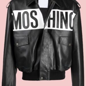 Moschino Print Leather Jacket