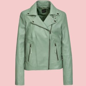 Sage Green Leather Jacket