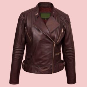 Womens Burgundy Leather Jacket