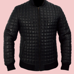 Black Quilted Leather Jacket