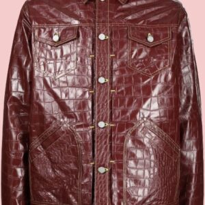 Crocodile Leather Jacket Mens