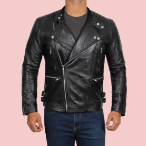 Distressed Black Leather Jacket