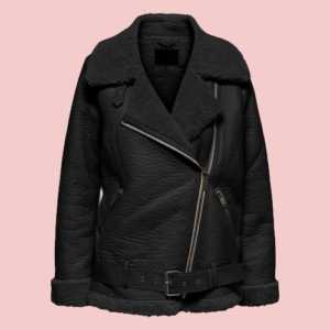 Faux Leather Aviator Jacket