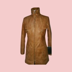 Knee Length Leather Jacket