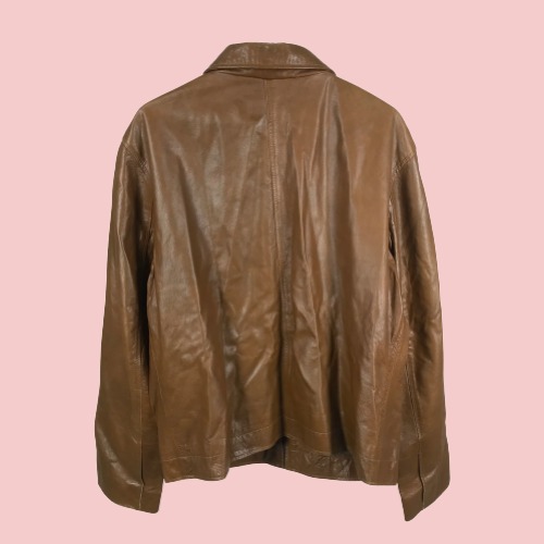 Mens Zara Brown Leather Jacket - Image 2