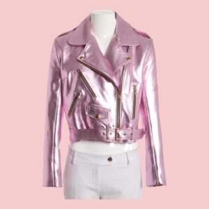 Metallic Pink Leather Jacket